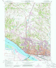 Alton Illinois Historical topographic map, 1:24000 scale, 7.5 X 7.5 Minute, Year 1954