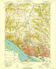 Alton Illinois Historical topographic map, 1:24000 scale, 7.5 X 7.5 Minute, Year 1950