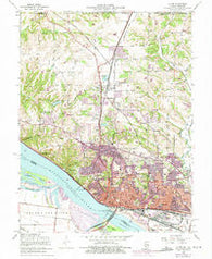 Alton Illinois Historical topographic map, 1:24000 scale, 7.5 X 7.5 Minute, Year 1954