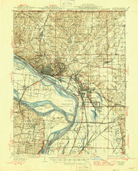 Alton Illinois Historical topographic map, 1:62500 scale, 15 X 15 Minute, Year 1934