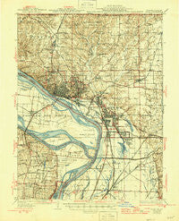 Alton Illinois Historical topographic map, 1:62500 scale, 15 X 15 Minute, Year 1934