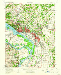 Alton Illinois Historical topographic map, 1:62500 scale, 15 X 15 Minute, Year 1955