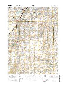 Aurora South Illinois Current topographic map, 1:24000 scale, 7.5 X 7.5 Minute, Year 2015
