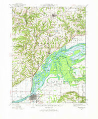 Beardstown Illinois Historical topographic map, 1:62500 scale, 15 X 15 Minute, Year 1944