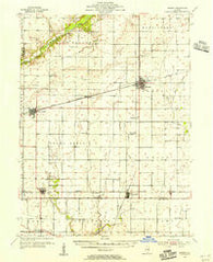 Bement Illinois Historical topographic map, 1:62500 scale, 15 X 15 Minute, Year 1955