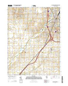 Bloomington West Illinois Current topographic map, 1:24000 scale, 7.5 X 7.5 Minute, Year 2015