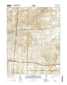 Bluford Illinois Current topographic map, 1:24000 scale, 7.5 X 7.5 Minute, Year 2015
