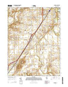 Broadwell Illinois Current topographic map, 1:24000 scale, 7.5 X 7.5 Minute, Year 2015