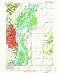 Burlington Iowa Historical topographic map, 1:24000 scale, 7.5 X 7.5 Minute, Year 1964