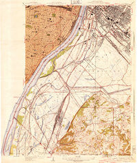 Cahokia Illinois Historical topographic map, 1:24000 scale, 7.5 X 7.5 Minute, Year 1940
