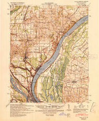 Cairo Illinois Historical topographic map, 1:62500 scale, 15 X 15 Minute, Year 1939