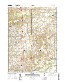 Caledonia Illinois Current topographic map, 1:24000 scale, 7.5 X 7.5 Minute, Year 2015
