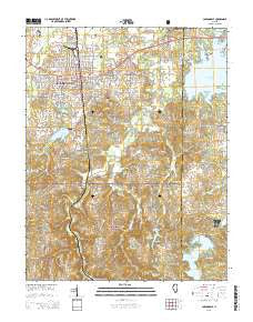 Carbondale Illinois Current topographic map, 1:24000 scale, 7.5 X 7.5 Minute, Year 2015
