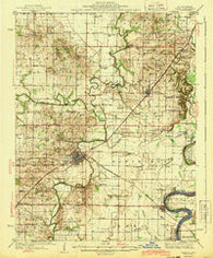 Carmi Illinois Historical topographic map, 1:62500 scale, 15 X 15 Minute, Year 1943