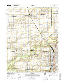 Centralia West Illinois Current topographic map, 1:24000 scale, 7.5 X 7.5 Minute, Year 2015