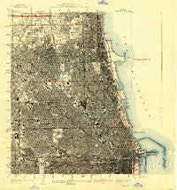 Chicago Loop Illinois Historical topographic map, 1:24000 scale, 7.5 X 7.5 Minute, Year 1929