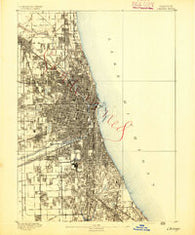 Chicago Illinois Historical topographic map, 1:62500 scale, 15 X 15 Minute, Year 1891