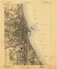 Chicago Illinois Historical topographic map, 1:62500 scale, 15 X 15 Minute, Year 1901