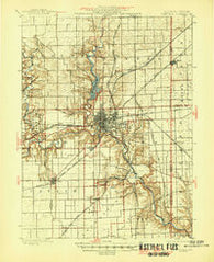 Danville Illinois Historical topographic map, 1:62500 scale, 15 X 15 Minute, Year 1900