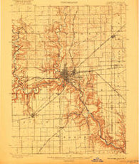 Danville Illinois Historical topographic map, 1:62500 scale, 15 X 15 Minute, Year 1900