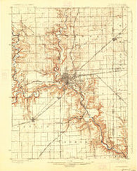 Danville Illinois Historical topographic map, 1:62500 scale, 15 X 15 Minute, Year 1900