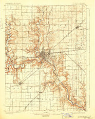 Danville Illinois Historical topographic map, 1:62500 scale, 15 X 15 Minute, Year 1900