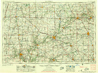 Danville Illinois Historical topographic map, 1:250000 scale, 1 X 2 Degree, Year 1956