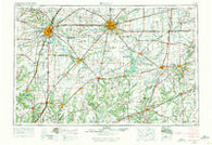 Decatur Illinois Historical topographic map, 1:250000 scale, 1 X 2 Degree, Year 1958