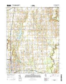 Du Quoin Illinois Current topographic map, 1:24000 scale, 7.5 X 7.5 Minute, Year 2015