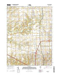 Dunlap Illinois Current topographic map, 1:24000 scale, 7.5 X 7.5 Minute, Year 2015