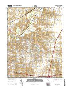 Edwardsville Illinois Current topographic map, 1:24000 scale, 7.5 X 7.5 Minute, Year 2015