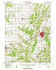 Effingham Illinois Historical topographic map, 1:62500 scale, 15 X 15 Minute, Year 1950