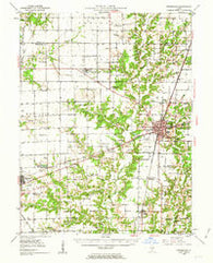 Effingham Illinois Historical topographic map, 1:62500 scale, 15 X 15 Minute, Year 1950