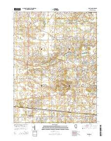 Elburn Illinois Current topographic map, 1:24000 scale, 7.5 X 7.5 Minute, Year 2015