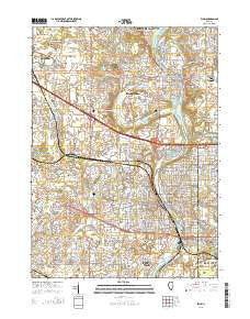 Elgin Illinois Current topographic map, 1:24000 scale, 7.5 X 7.5 Minute, Year 2015