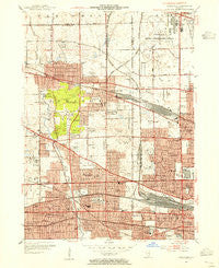 Elmhurst Illinois Historical topographic map, 1:24000 scale, 7.5 X 7.5 Minute, Year 1953