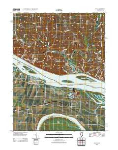 Elsah Illinois Historical topographic map, 1:24000 scale, 7.5 X 7.5 Minute, Year 2012