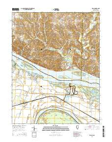 Elsah Illinois Current topographic map, 1:24000 scale, 7.5 X 7.5 Minute, Year 2015