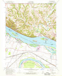 Elsah Illinois Historical topographic map, 1:24000 scale, 7.5 X 7.5 Minute, Year 1954