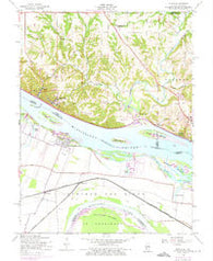 Elsah Illinois Historical topographic map, 1:24000 scale, 7.5 X 7.5 Minute, Year 1954