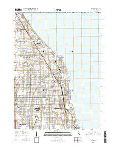 Evanston Illinois Current topographic map, 1:24000 scale, 7.5 X 7.5 Minute, Year 2015