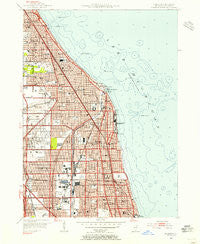 Evanston Illinois Historical topographic map, 1:24000 scale, 7.5 X 7.5 Minute, Year 1953