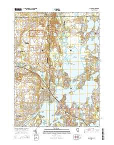 Fox Lake Illinois Current topographic map, 1:24000 scale, 7.5 X 7.5 Minute, Year 2015
