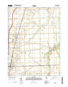 Gilman Illinois Current topographic map, 1:24000 scale, 7.5 X 7.5 Minute, Year 2015