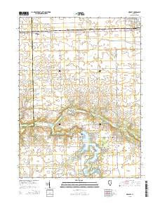 Gridley Illinois Current topographic map, 1:24000 scale, 7.5 X 7.5 Minute, Year 2015