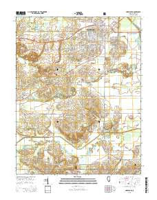 Harrisburg Illinois Current topographic map, 1:24000 scale, 7.5 X 7.5 Minute, Year 2015