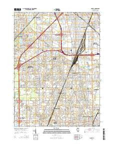 Harvey Illinois Current topographic map, 1:24000 scale, 7.5 X 7.5 Minute, Year 2015