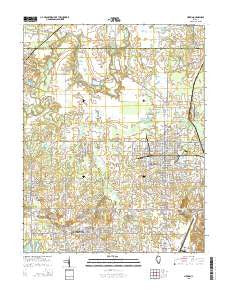 Herrin Illinois Current topographic map, 1:24000 scale, 7.5 X 7.5 Minute, Year 2015