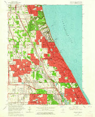 Highland Park Illinois Historical topographic map, 1:24000 scale, 7.5 X 7.5 Minute, Year 1963