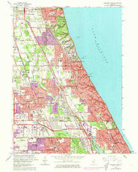 Highland Park Illinois Historical topographic map, 1:24000 scale, 7.5 X 7.5 Minute, Year 1963